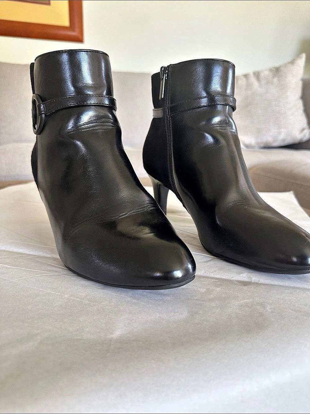 Najila Black Ankle Boots US 8.5 Like New